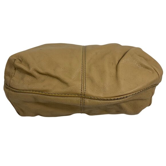 TIGNANELLO Camel Tan Leather Zipper Magnetic Closure Hobo Saddle Shoulder Bag - Picture 5 of 14